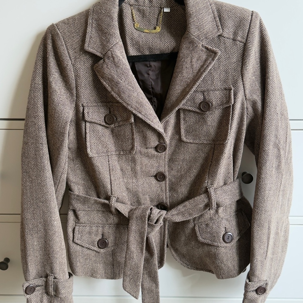 Women's Brown Herringbone Jacket M
